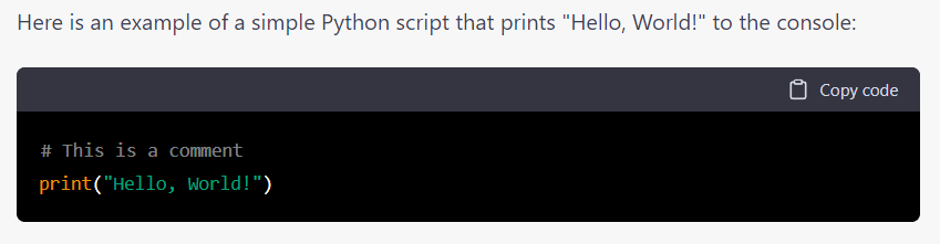 example python script