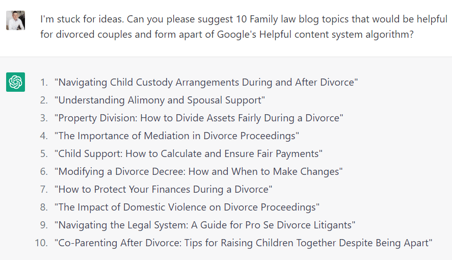 suggest family law blog topics