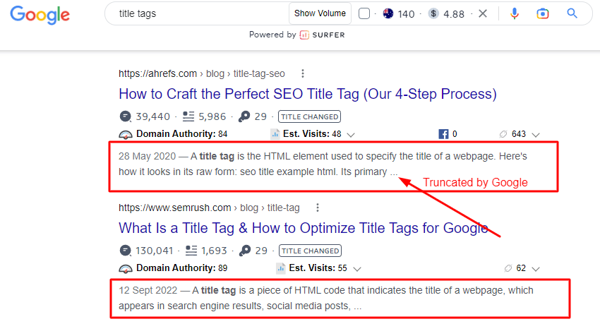 meta descriptions example