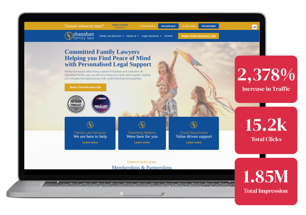 Shanahan Family Law Organic Traffic Data